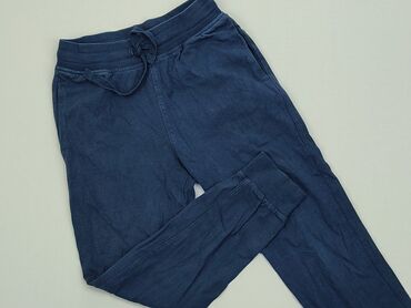 Spodnie: Spodnie H&M, 8 lat, wzrost - 128 cm., stan - Bardzo dobry, wzór - Jednolity kolor, kolor - Niebieski
