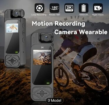 Videokameralar: Geyilə bilən mini aksiya kamerası – 2K Quad HD - 2K video və foto — 2