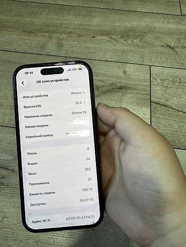 купить бу iphone: IPhone 15, Б/у, 128 ГБ, Black Titanium, Чехол, 85 % — 6