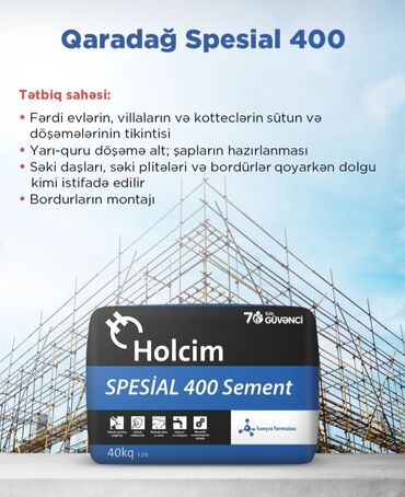 Sement: Holcim Sement, M-400, A-klass, Kredit var, Pulsuz çatdırılma — 4
