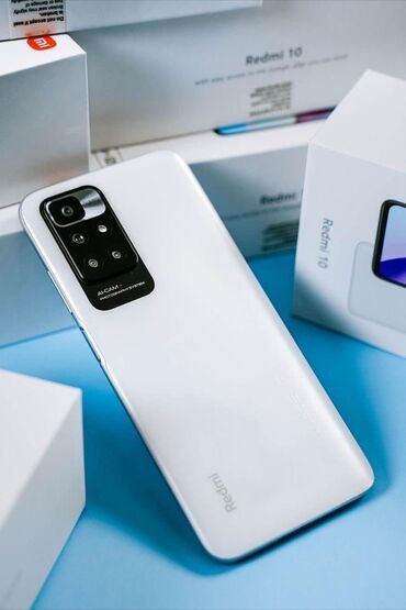 4 ядерный: Xiaomi, Redmi 10, Новый, 128 ГБ, цвет - Белый, В рассрочку, 2 SIM