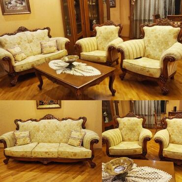 Rəflər: İşlənmiş, Künc divan, Jurnal masası, 2 kreslo, Bazasız, Açılmayan