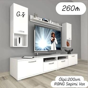 hamam refi: Məhsul: Divar üçün TV stendi dəsti Xüsusiyyətlər: - Ümumi ölçü: 200 — 1