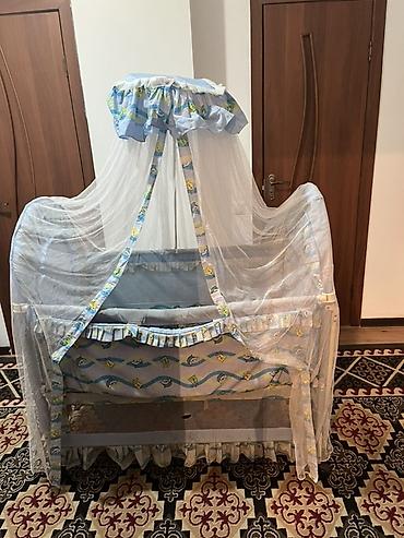 Мебель: Люлька, Б/у, Колыбель, Металл, цвет - Голубой, Самовывоз — 1