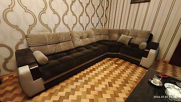 Divanlar: Künc divan, İşlənmiş, Bazalı, Parça — 4