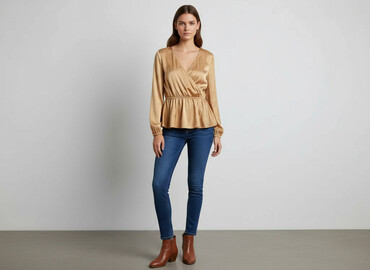 bluzki ze złotymi dodatkami: Amisu, Women's blouse, size M