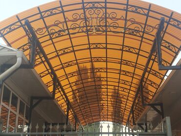 Навесы: Навес, Арочный, Металл, Поликарбонат, Установка — 4