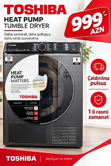silah seyfləri: Toshiba Heat Pump Tumble Dryer – 9 kq quruducu - İstilik nasosu (Heat — 1