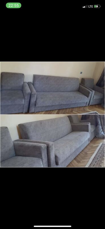 Divan, 2 kreslo. Problemi yoxdur. Qiymət: 180 AZN. Ünvan: Sumqayıt