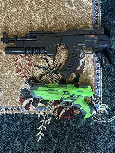 nerf бластер: Игровые бластеры (набор из 2 штук) - Черный бластер-автомат: крупный — 1