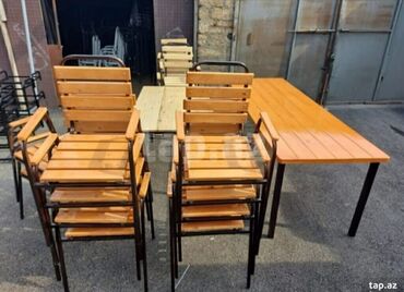 Bağ, çöl masa və oturacaq dəstləri: Yeni, Dördbucaq masa, 4 stul, Açılmayan, Stullar ilə, Taxta, Azərbaycan — 5