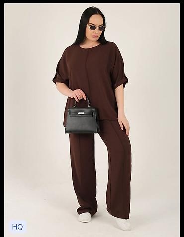 pull and: Брючный костюм, Прямые, Made in KG, Вискоза, Лето — 8