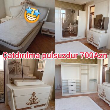 Yataq otağı dəstləri: İkinəfərlik çarpayı, Termo, Dolab, 2 tumba, İşlənmiş