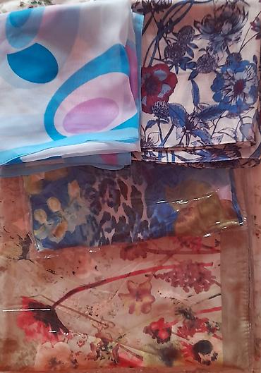 Платки: Платок, Осень-весна, Шерсть, Однотонный, С бахромой, Вязаная модель — 4