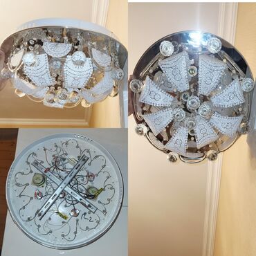 Bra, divar lampaları: Çılçıraq, 5 lampa, Xrustal