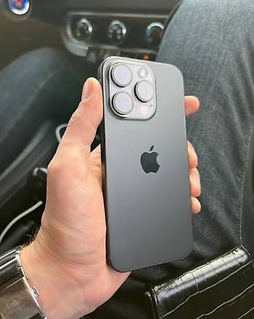 Apple iPhone: IPhone 15 Pro, 256 GB, Qara, Simsiz şarj, Face ID, Sənədlərlə — 1