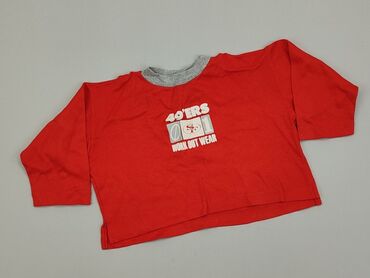 czerwona bluzka z bufiastymi rękawami: Sweatshirt, 6-9 months, condition - Good
