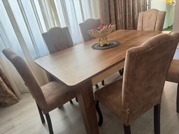 Mebel: Madeyradan stol ( acilan) 6 stul 350 azn, cox mohkem ve kefiyyetli