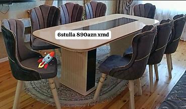 plasmas stol stullar: Qonaq otağı üçün, Yeni, Açılmayan, Dördbucaq masa, 6 stul — 1