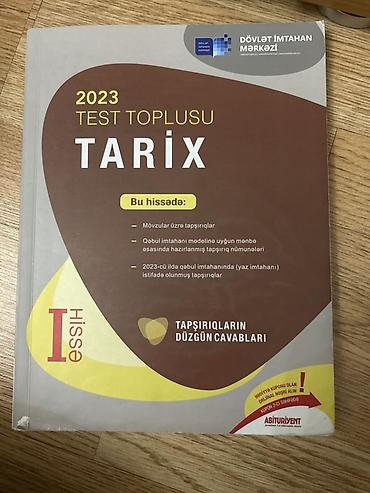 turk kitabları: Məhsul: 2023 “Test Toplusu – Tarix”, I hissə (DİM) Xüsusiyyətlər: - — 1