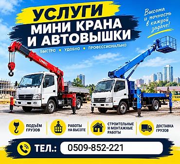 Услуги мини-крана и автовышки - Подъём грузов - Работы на высоте -