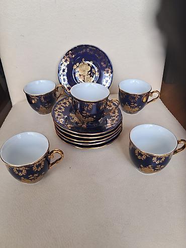 mavi gile: Çay dəsti, rəng - Mavi, Farfor — 1