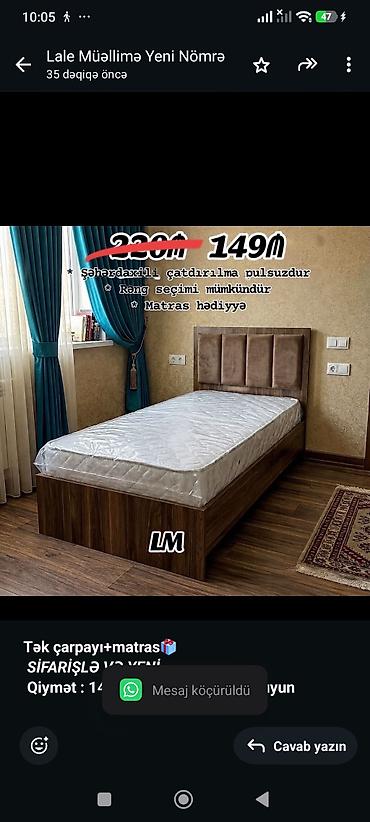 yun dosek nerede satilir: *Tək çarpayı+matras🎁* _*SİFARİŞLƏ VƏ YENİ*_ *Qiymət  — 1