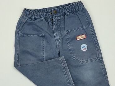 jeansy nakrapiane farbą: Spodnie jeansowe, 12-18 m, stan - Zadowalający