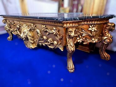 RS - Antique Mirrors: Ukrasno ogledalo sa postoljem, bogato ukrašeno detaljnim rezbarijama u — 4