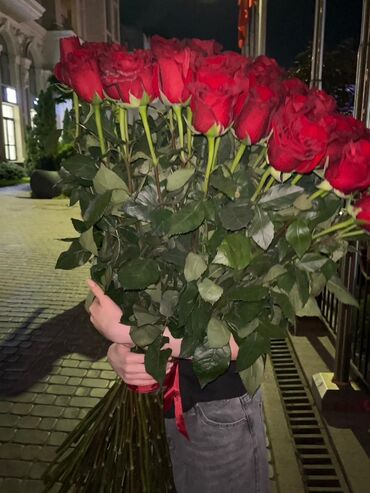 букет роза: Живые розы 1м,огромный букет