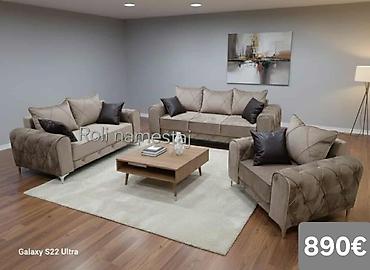 Stilske garniture: Komplet tapaciranih garnitura za dnevni boravak – moderan Chesterfield — 12