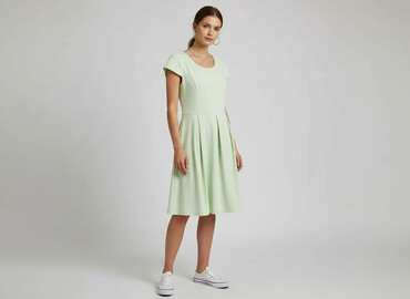 spódnice midi pudrowy róż: Sukienka damska, rozmiar S