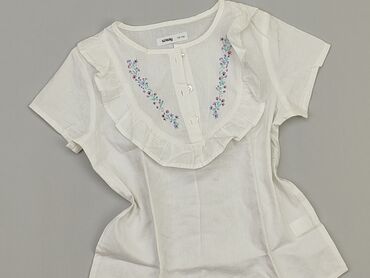 sinsay biała bluzka dla dziewczynki: Bluzka, SinSay, 7 lat, 116-122 cm, stan - Idealny