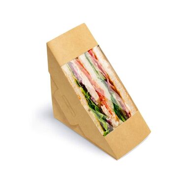 Другое оборудование для фастфудов: Контейнер Club Sandwich. Материал: Крафт картон плотностью 240 гр/м2