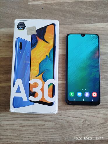 Samsung: Samsung Galaxy A30, 32 GB, rəng - Mavi, Barmaq izi