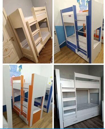 İkimərtəbəli uşaq çarpayıları: Oğlan və qız üçün, Yeni, Çarpayı, Matras ilə, Siyirməli, Laminat — 19