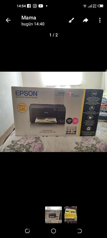 printerlər epson: Epson EcoTank L3100 printer - EcoTank texnologiyası: karticsiz — 1
