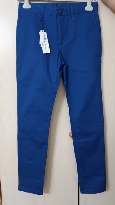 мужские клетчатые брюки: Брюки цвет - Синий
