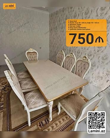 Mebel: Masa dəsti – La Mini - Tip: Açılan mexanizmli yemək masası və 6 ədəd — 1