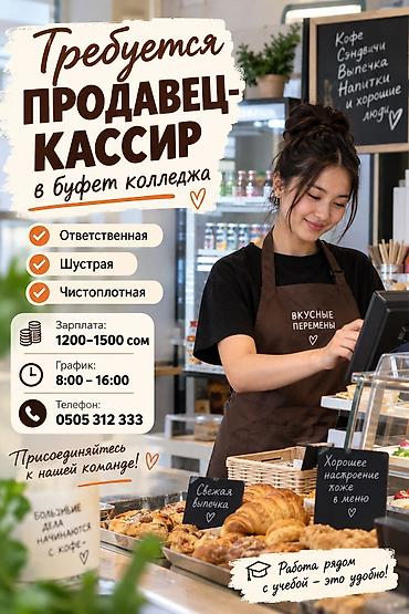 it hub: 📢 ТРЕБУЕТСЯ ПРОДАВЕЦ-КАССИР в буфет колледжа Ищем сотрудника — 1