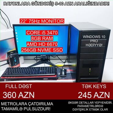 Masaüstü kompüterlər və iş stansiyaları: Oyun üçün Kompüter "Gaming Core i5 3470 AMD HD6670 256GB NVME” ⭐Tək -da lalafo.az — 1 Masaüstü kompüterlər və iş stansiyaları: Oyun üçün Kompüter "Gaming Core i5 3470 AMD HD6670 256GB NVME” ⭐Tək — 1