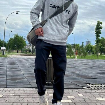 зип худи оверсайз мужские: Мужская толстовка, L (EU 40), Carhartt, Новый, цвет - Серый, Самовывоз