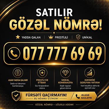 Gözəl mobil nömrə satılır: 077 777 69 69 Xüsusiyyətlər: - Yadda qalan lalafo.az -da Gözəl mobil nömrə satılır: 077 777 69 69 Xüsusiyyətlər: - Yadda qalan