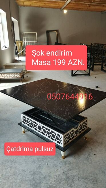 stol stul 2 ci əl: Jurnal masası, Yeni, Açılan, Dördbucaq masa, Azərbaycan
