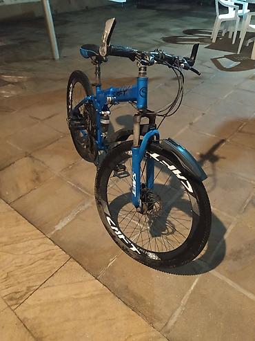 masin velosiped: SAFT brendi, mavi rəngli tam asqılı qatlanan velosiped - Qatlanan — 5