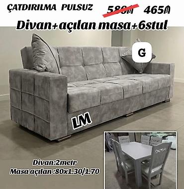 Məhsul: Divan + açılan masa + 6 ədəd stul dəsti - Divan ölçüsü: 2 lalafo.az -da Məhsul: Divan + açılan masa + 6 ədəd stul dəsti - Divan ölçüsü: 2