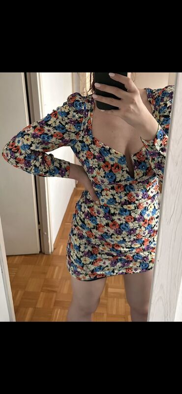 haljine balašević: Zara M (EU 38), bоја - Šareno, Drugi stil, Dugih rukava