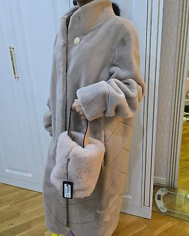 elegant furs: Məhsul: Qadın üçün qış dəsti – süni kürk paltosu və süni kürk çanta — 4