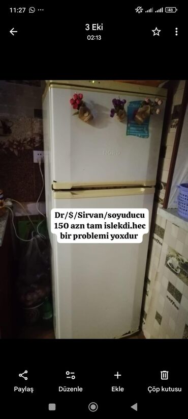 kiçik ölçülü kondisioner: 2 qapılı Nord Soyuducu Satılır, rəng - Ağ