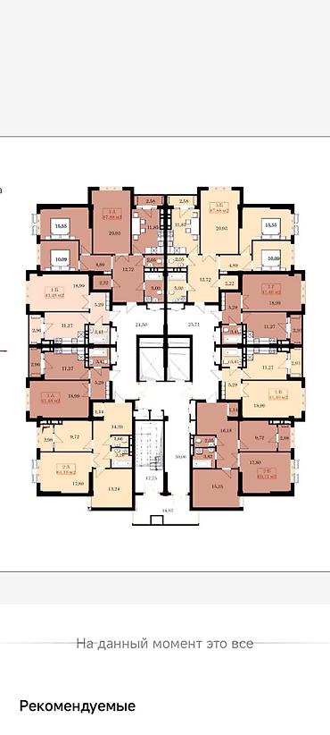 2 комнаты, 69 м², Джал-15 Элитка, 11 этаж, ПСО (под самоотделку)